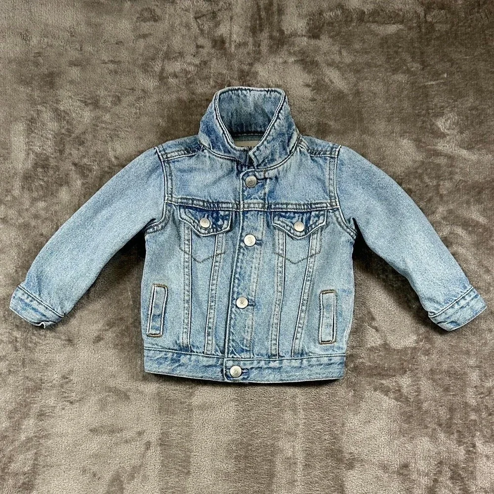 Old Navy Toddler Denim Jacket 18-24M Light Wash Trucker Jacket Classic Kids